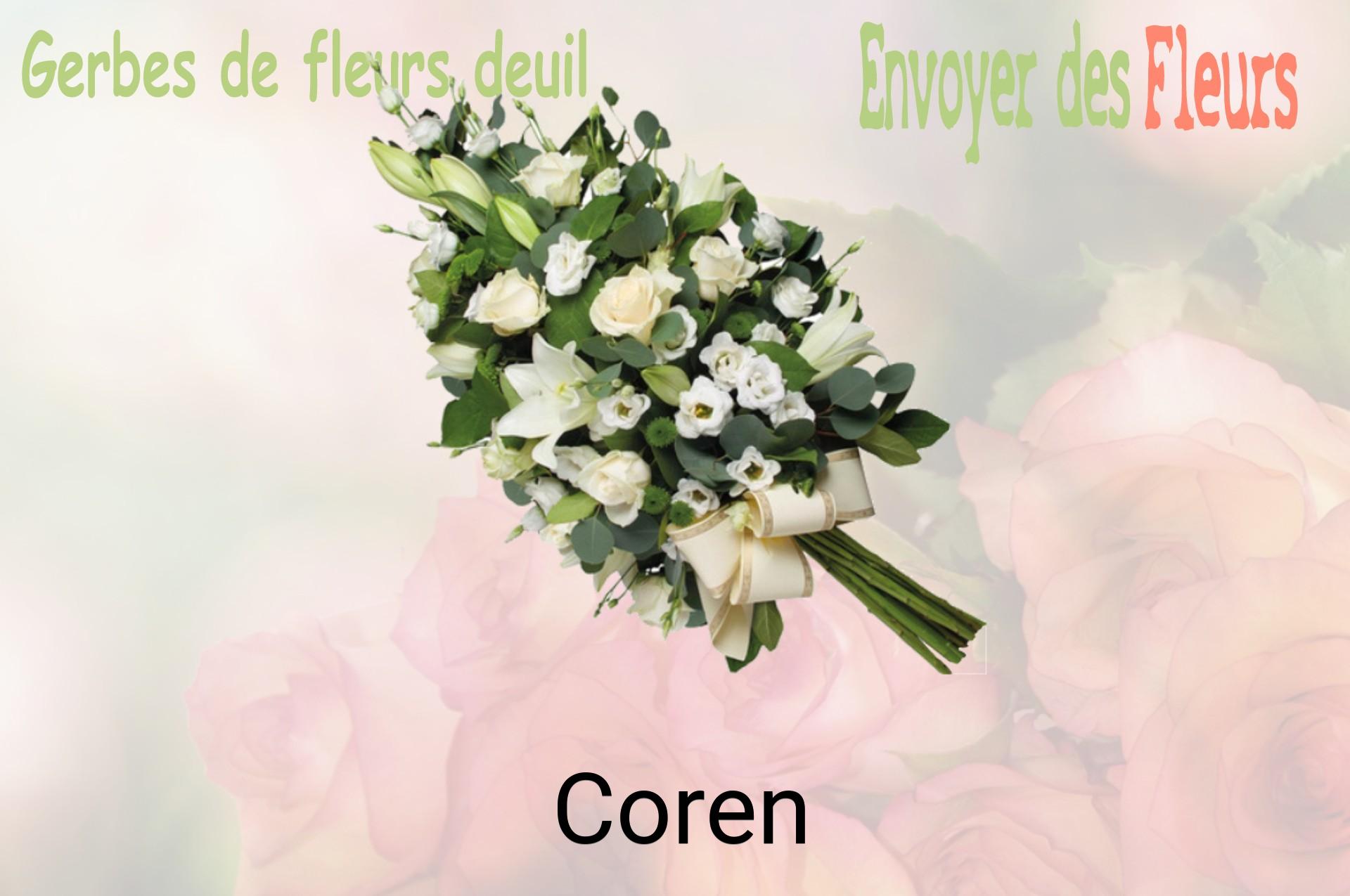 Gerbe de fleurs de deuil livrée à Coren
